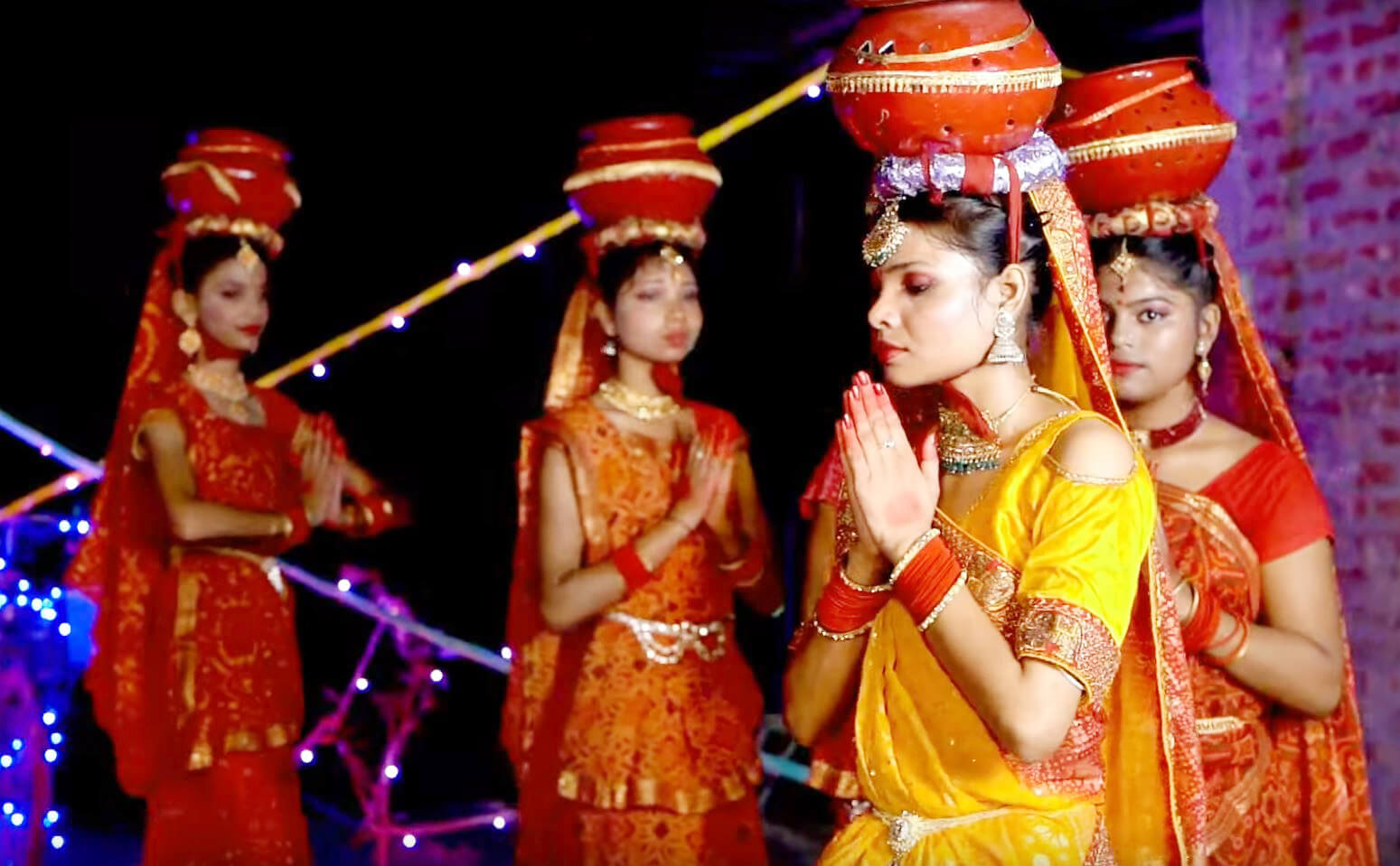 Traditional Maithili Jhijhiya dance artists